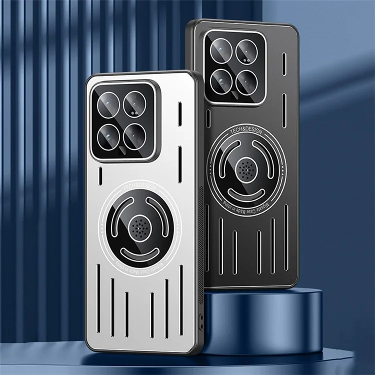 Per Xiaomi 14 Pro Case Compatibile con Magsafe TPU Frame+Metal Back Phone Cover Built-In Lens Film - Nero