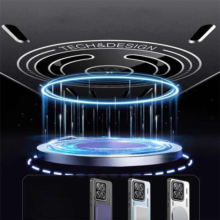 Per Xiaomi 14 Pro Case Compatibile con Magsafe TPU Frame+Metal Back Phone Cover Built-In Lens Film - Nero