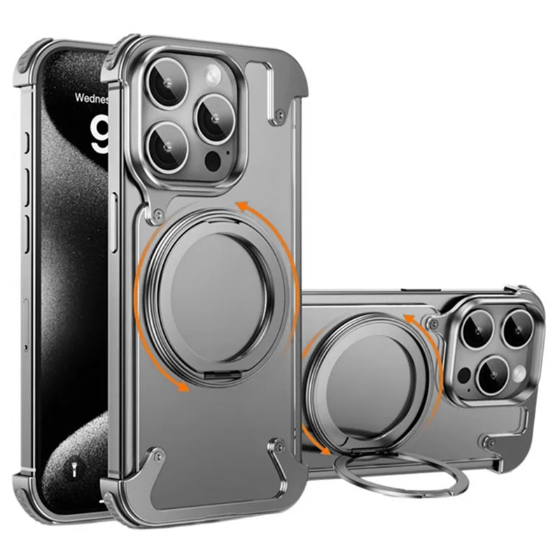 For iPhone 15 Pro Max Case Compatible with MagSafe Ring Kickstand Matte PC Phone Cover - Matte Primary Color