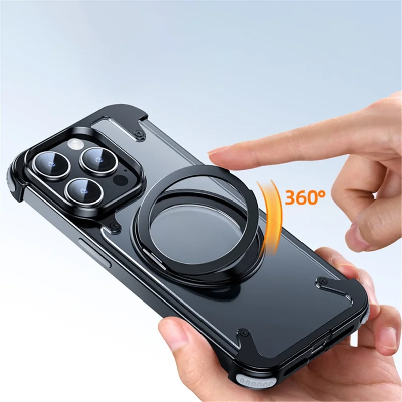 For iPhone 15 Pro Max Case Compatible with MagSafe Ring Kickstand Matte PC Phone Cover - Matte Primary Color