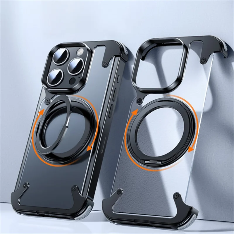 For iPhone 15 Pro Max Case Compatible with MagSafe Ring Kickstand Matte PC Phone Cover - Matte Primary Color