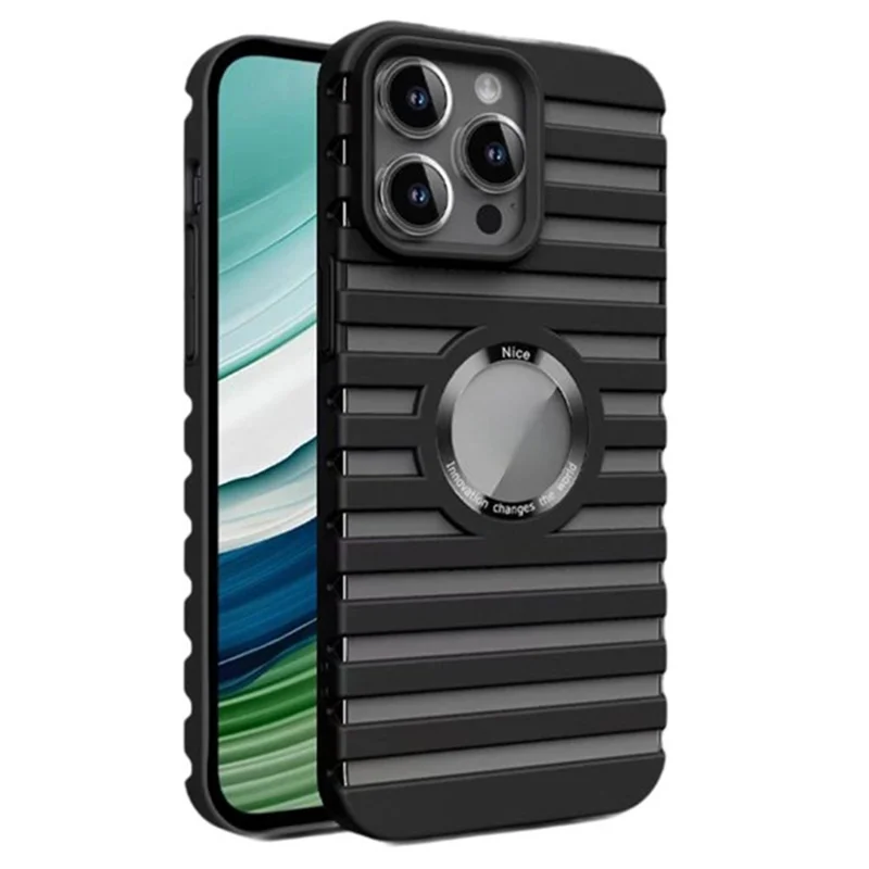 For iPhone 14 Pro Max Heat Dissipation Phone Case Compatible with Magsafe Hollow-Out PC Phone Cover - Black