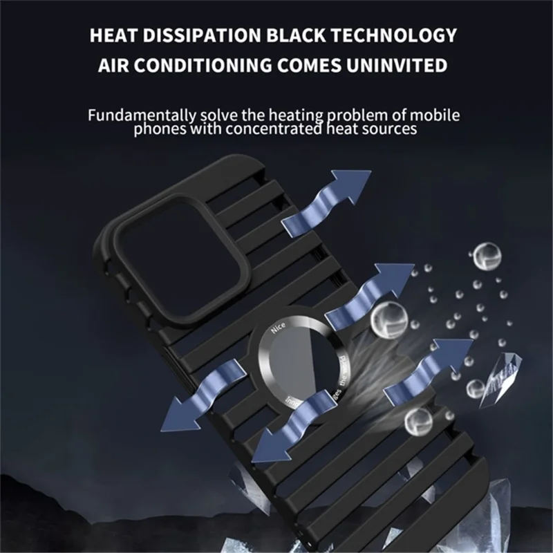 Para iPhone 13 Pro Compatible con Magsafe Heat Dissipation Case Hollow-Out PC Phone Cover - Negro