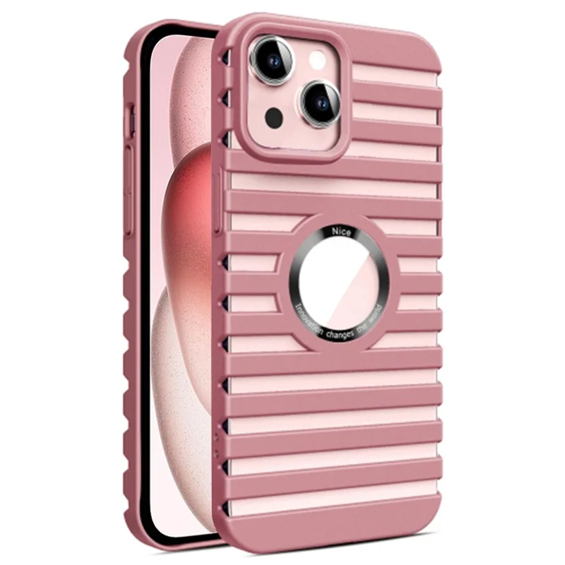 For iPhone 15 Cell Phone Cases Hard PC Heat Dissipation Hollow Cover Compatible with Magsafe - Pink