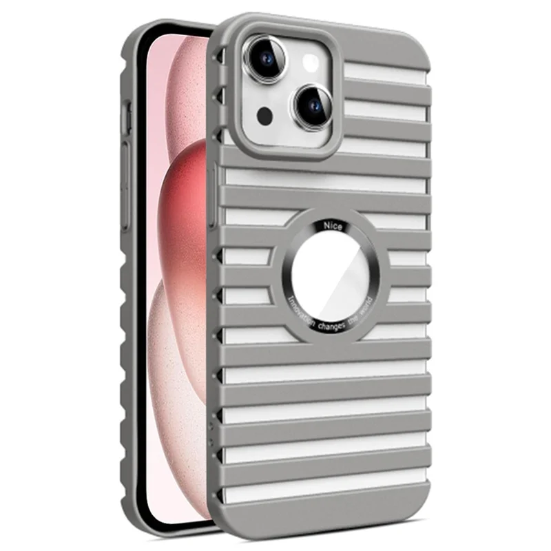 For iPhone 15 Cell Phone Cases Hard PC Heat Dissipation Hollow Cover Compatible with Magsafe - Grey