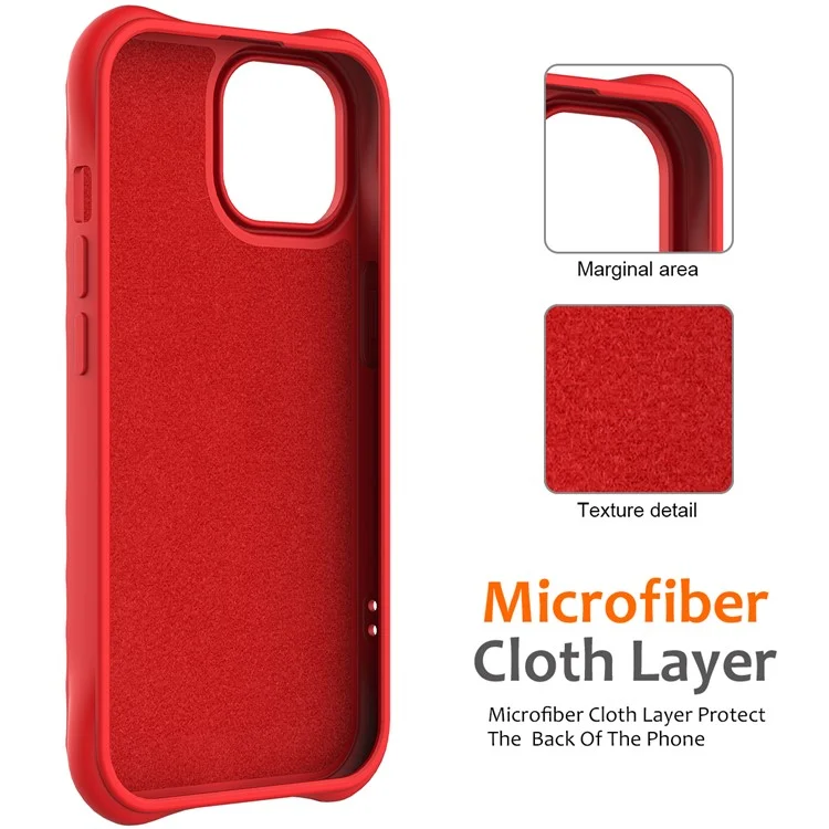 For iPhone 14 Plus Magnetic Phone Case Water Ripple Texture Liquid Silicone Shell with Hand Strap - Red
