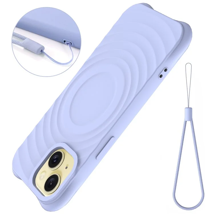 Per iPhone 13 mini Liquid Silicone Case Water Ripple Texture Magnetic Phone Protector - Porpora