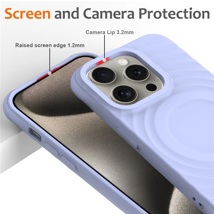Защитный чехол из мягкого жидкого силикона для iPhone 12 / 12 Pro, совместимый с Magsafe - фиолетовый