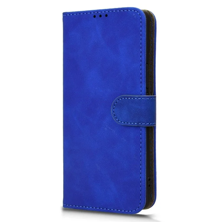 For vivo V30e 5G Wallet Case Skin-Touch Feeling PU Leather+TPU Phone Stand Cover - Blue