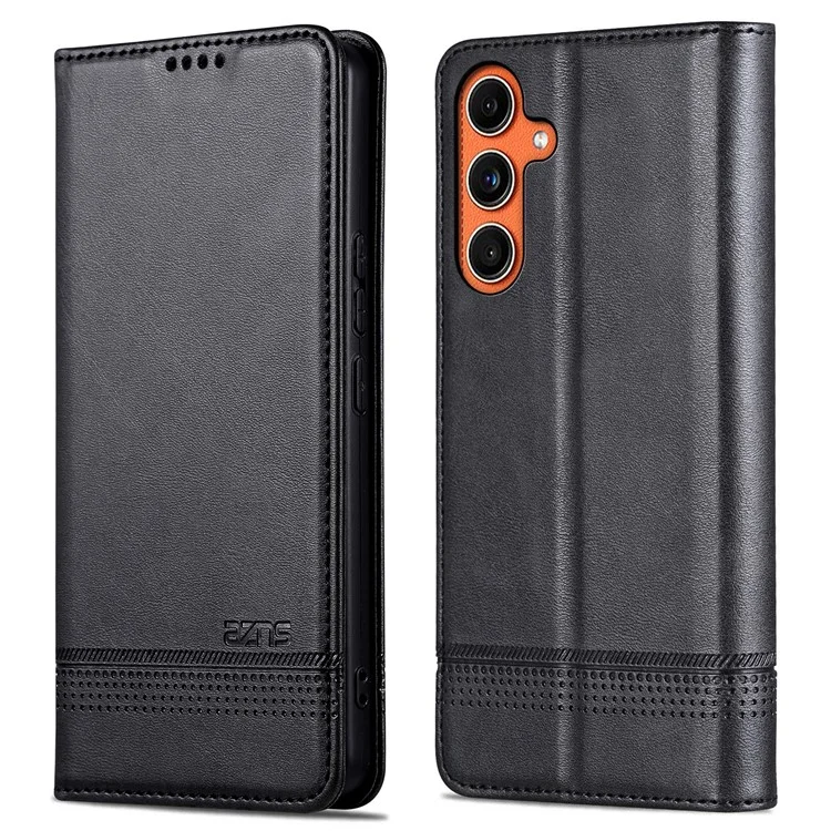 AZNS Para Samsung Galaxy M55 5G / C55 5G / F55 5G Funda Cartera de Cuero PU Absorción Magnética Cubierta de Teléfono - Negro