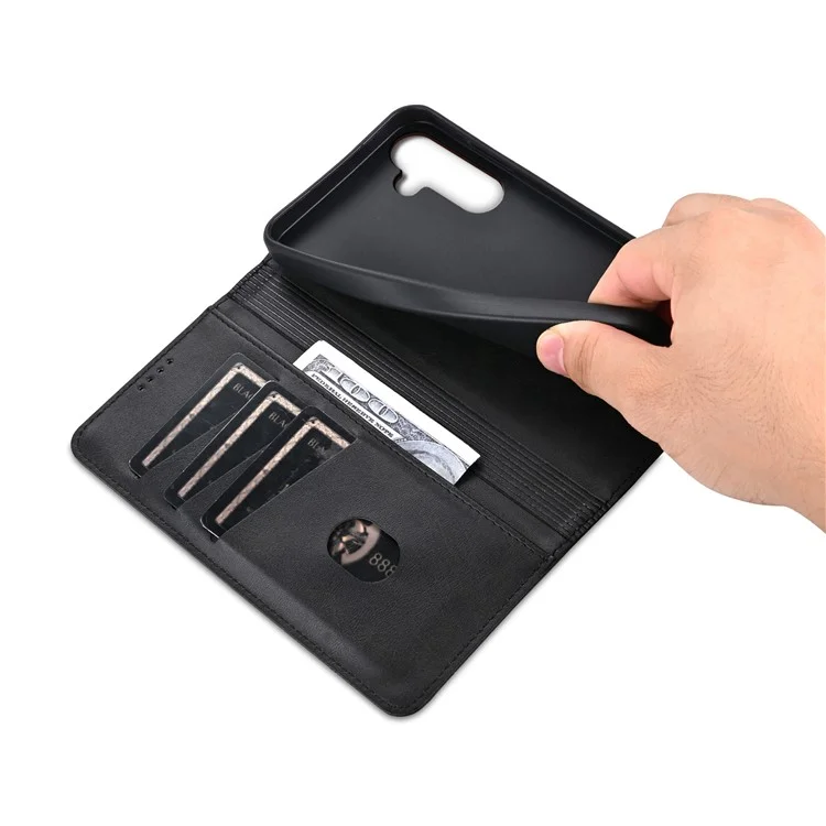 AZNS Para Samsung Galaxy M55 5G / C55 5G / F55 5G Funda Cartera de Cuero PU Absorción Magnética Cubierta de Teléfono - Negro