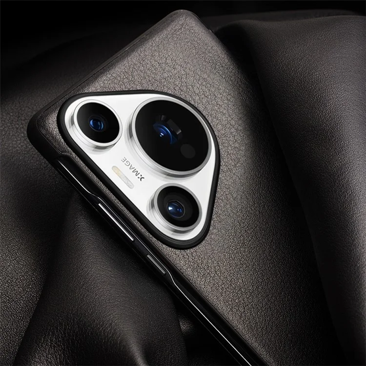 QIALINO For Huawei Pura 70 Pro Genuine Cow Leather Case Smartphone Cover with View Window