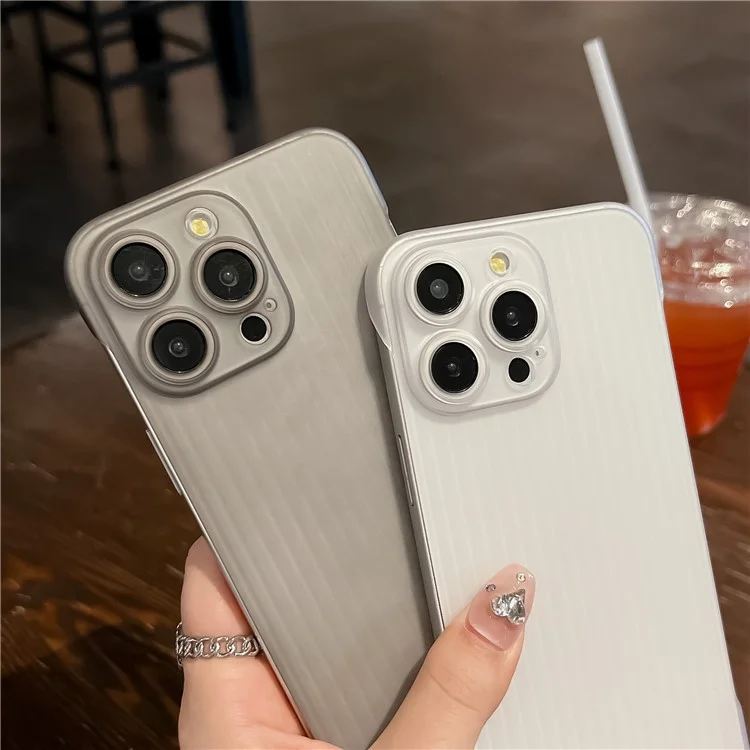 For iPhone 15 Pro Case Frameless PC Phone Protective Cover Rubberized Cell Phone Shell - Translucent Grey