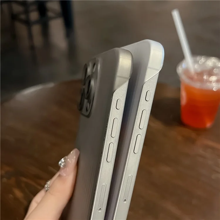 For iPhone 15 Pro Max PC Case Rubberized Phone Back Cover Skin-Touch Phone Shell - Translucent White