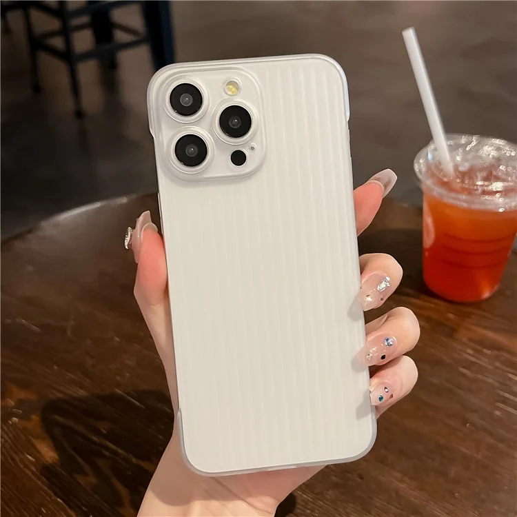 For iPhone 15 Pro Max PC Case Rubberized Phone Back Cover Skin-Touch Phone Shell - Translucent White