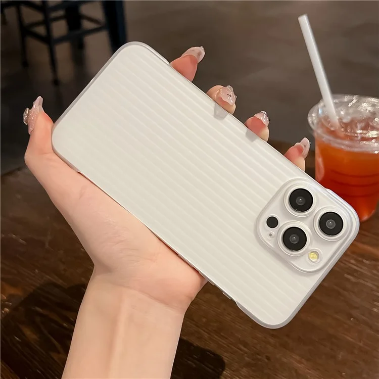 For iPhone 15 Pro Max PC Case Rubberized Phone Back Cover Skin-Touch Phone Shell - Translucent White