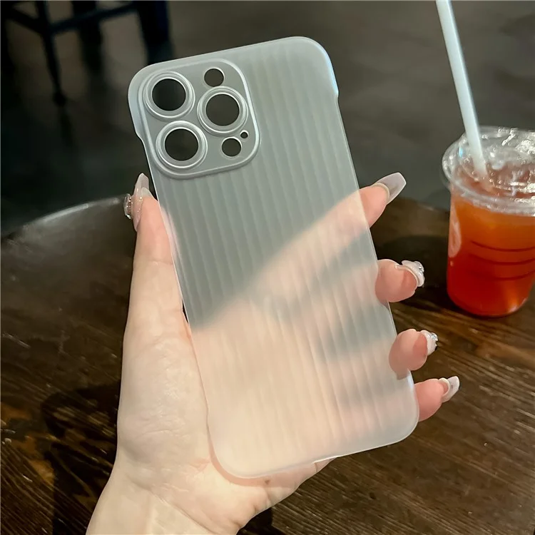 For iPhone 15 Pro Max PC Case Rubberized Phone Back Cover Skin-Touch Phone Shell - Translucent White