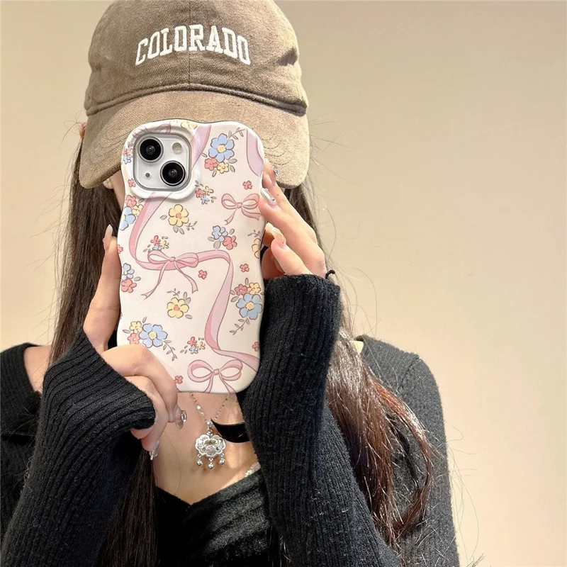 Funda de teléfono con Patrón de Flores para iPhone 14, Cubierta de Teléfono Desmontable de Acrílico + TPU