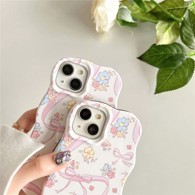 Funda de teléfono con Patrón de Flores para iPhone 14, Cubierta de Teléfono Desmontable de Acrílico + TPU