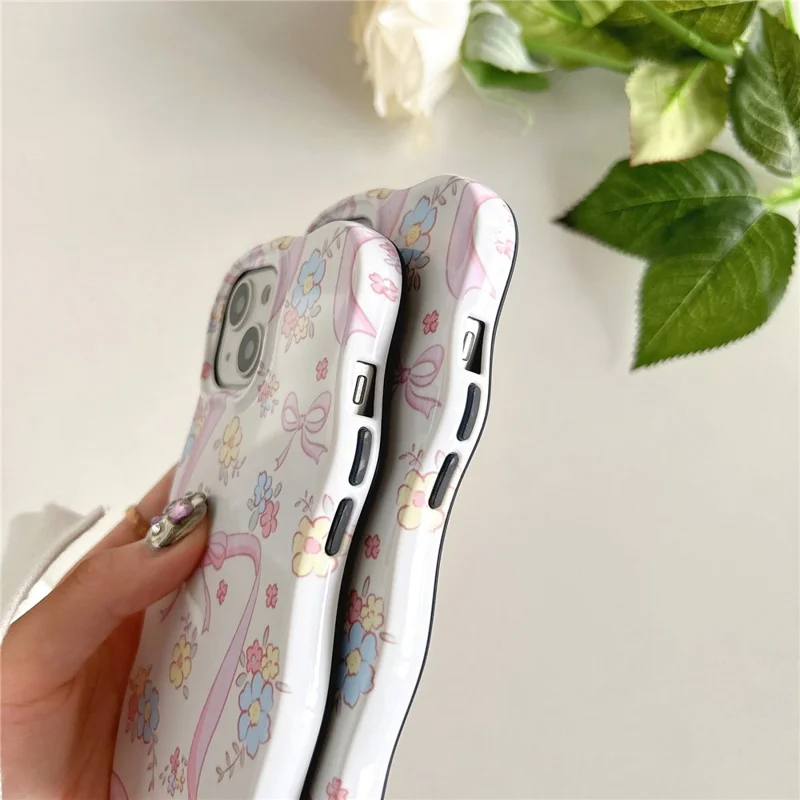 Funda de teléfono con Patrón de Flores para iPhone 14, Cubierta de Teléfono Desmontable de Acrílico + TPU