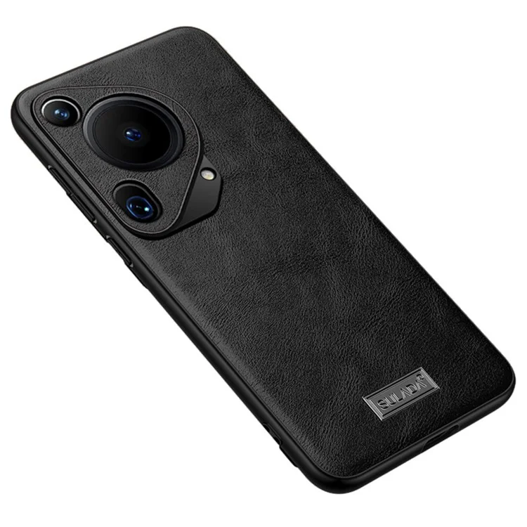 SULADA Für Huawei Pura 70 Ultra Handyhülle PU-Leder+TPU+PC Rückabdeckung - Schwarz