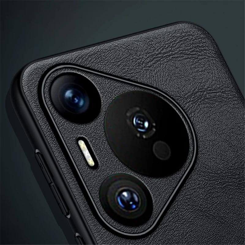 SULADA For Huawei Pura 70 Case PU Leather Coated TPU+PC Anti-Scratch Phone Cover - Black