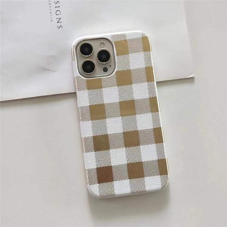 Für iPhone 14 Pro Case Lackierte Textur Handyhülle Anti-Drop Mobiltelefon-Gehäuse - Weiß