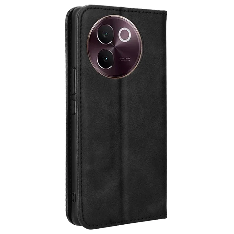For vivo V30e 5G / V40 Lite 5G Cover Magnetic Closure Wallet Stand Wholesale Phone Case - Black