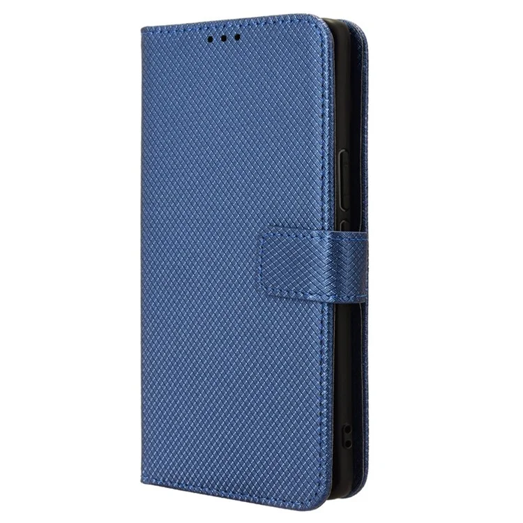 For Sony Xperia 1 VI Leather Wallet Case Diamond Texture Phone Cover with Folding Stand - Blue