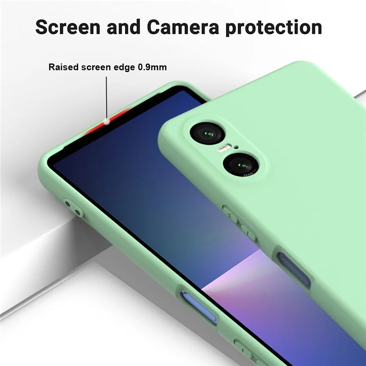 Per Sony Xperia 10 VI Case Liquid Silicone Protective Phone Cover con Cinturino per la Mano - Verde