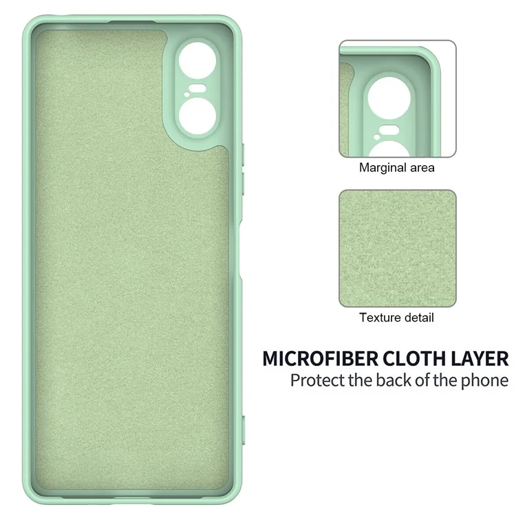 Per Sony Xperia 10 VI Case Liquid Silicone Protective Phone Cover con Cinturino per la Mano - Verde
