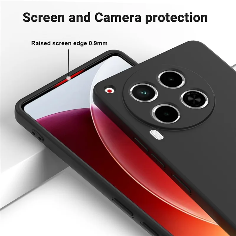 For TECNO Camon 30 5G Case Liquid Silicone Anti-Scratch Lining Soft Phone Cover - Black