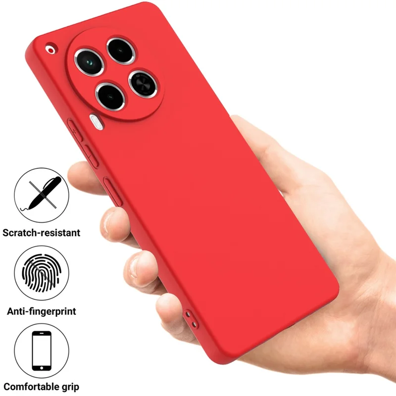 For TECNO Camon 30 5G Case Liquid Silicone Anti-Scratch Lining Soft Phone Cover - Red