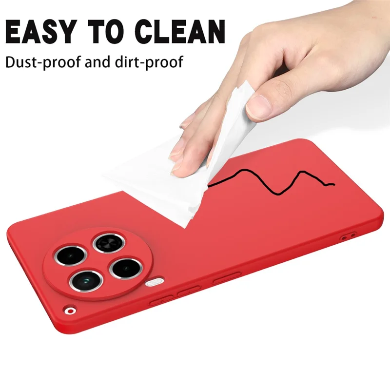 For TECNO Camon 30 5G Case Liquid Silicone Anti-Scratch Lining Soft Phone Cover - Red