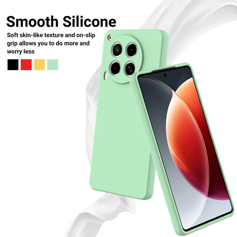 For TECNO Camon 30 4G Case with Hand Strap Liquid Silicone Protective Phone Cover - Green