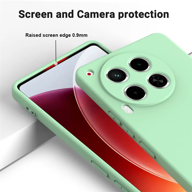 For TECNO Camon 30 4G Case with Hand Strap Liquid Silicone Protective Phone Cover - Green
