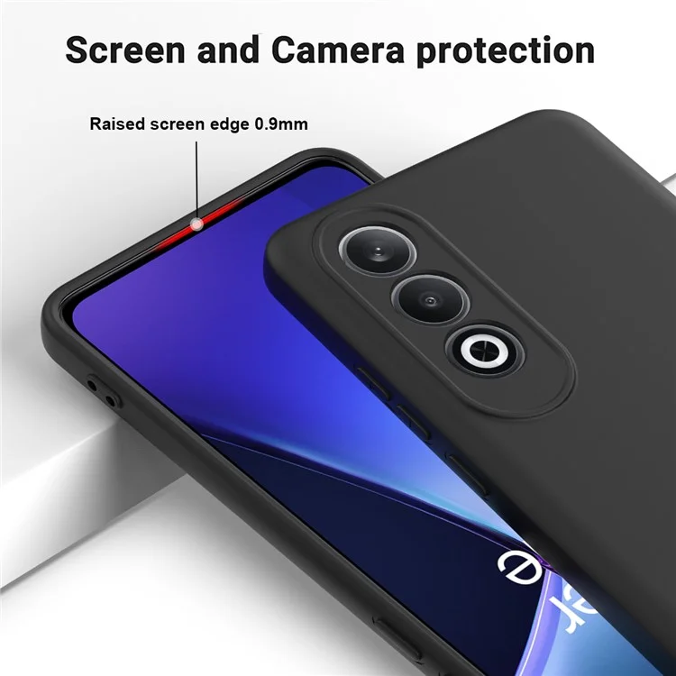 Per OnePlus Nord CE4 5G Case Slim-Fit Liquid Silicone Protective Back Cover con Cinturino per Polso - Nero