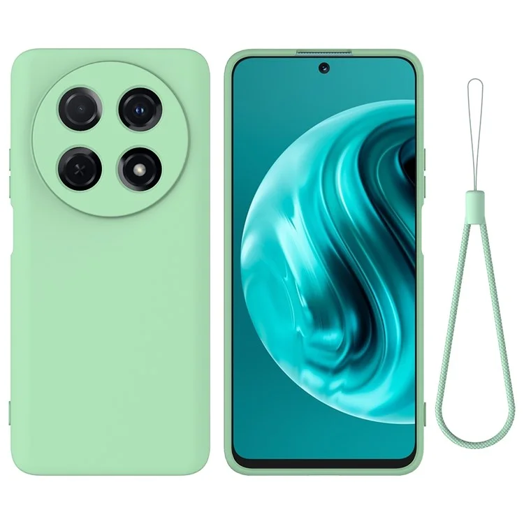 Para Huawei nova 12i 4G Case Liquid Silicone Shockproof Slim Phone Cover with Strap - Verde
