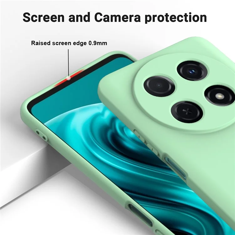 Para Huawei nova 12i 4G Case Liquid Silicone Shockproof Slim Phone Cover with Strap - Verde