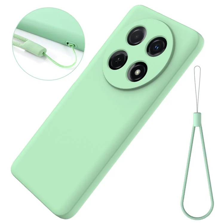 Para Huawei nova 12i 4G Case Liquid Silicone Shockproof Slim Phone Cover with Strap - Verde