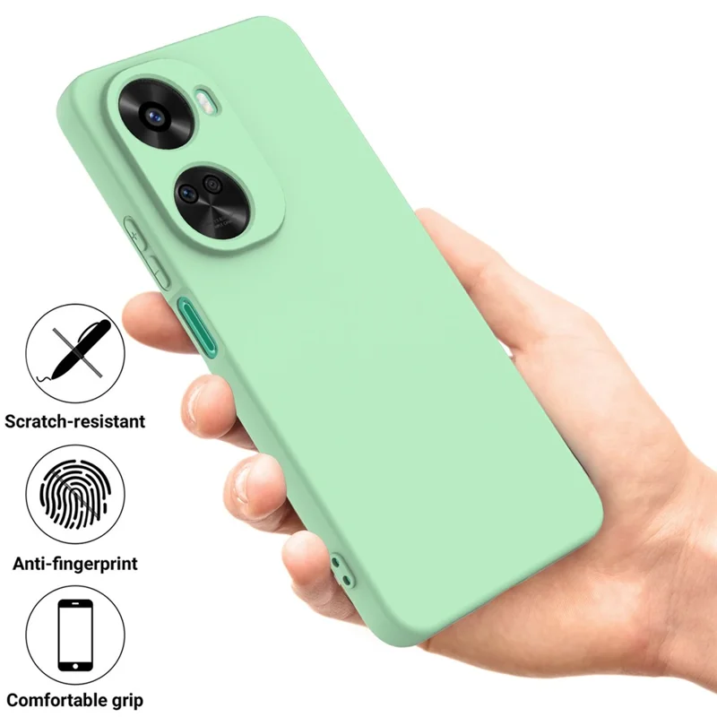 For Huawei nova 12 SE 4G / nova 11 SE Shockproof Case Liquid Silicone Protective Cover with Hand Strap - Green