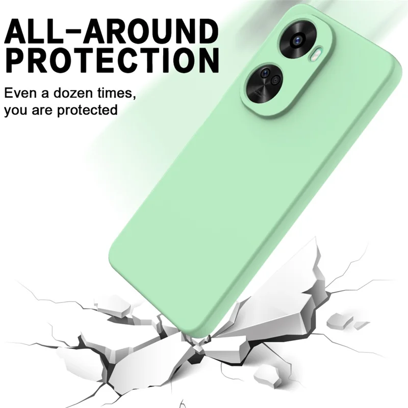 For Huawei nova 12 SE 4G / nova 11 SE Shockproof Case Liquid Silicone Protective Cover with Hand Strap - Green