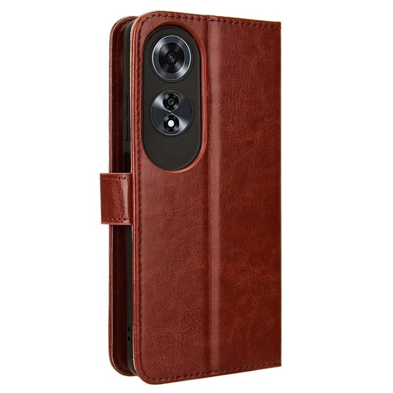 For Oppo A60 4G Leather Case Crazy Horse Texture Phone Cover Mobile Accessories   - Brown
