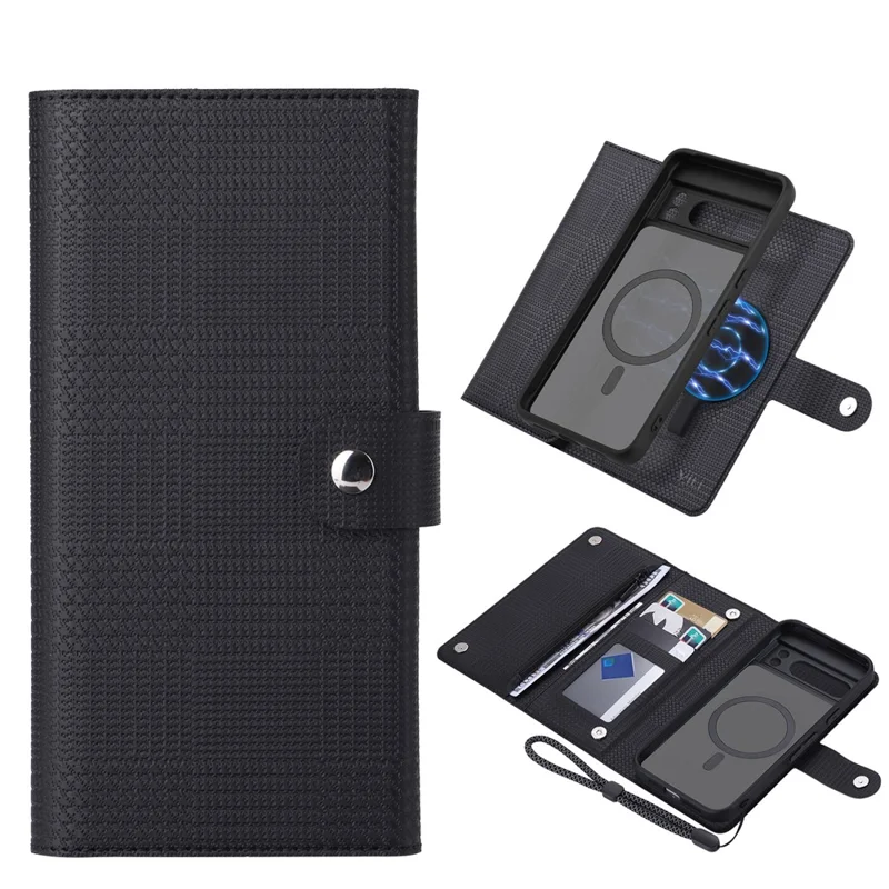 VILI GHB Series for Google Pixel 8 Magnetic Case Shockproof Leather Folio Flip Cover - Black