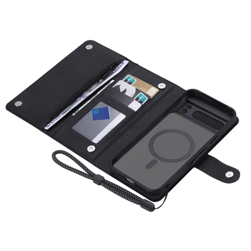 VILI GHB Series for Google Pixel 8 Magnetic Case Shockproof Leather Folio Flip Cover - Black