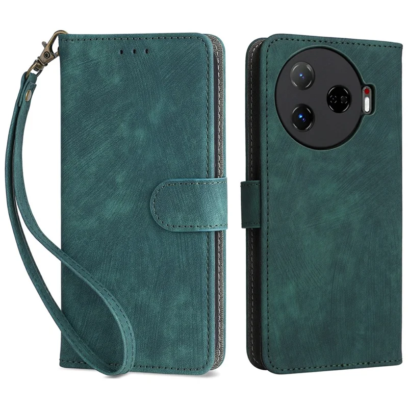 For TECNO Camon 30 Pro 5G CL8 Case PU Leather Phone Cover Folio Wallet RFID Blocking - Green