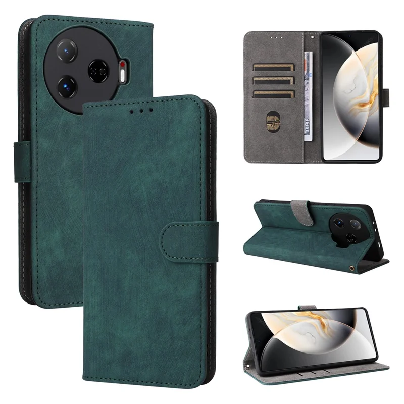 For TECNO Camon 30 Pro 5G CL8 Case PU Leather Phone Cover Folio Wallet RFID Blocking - Green