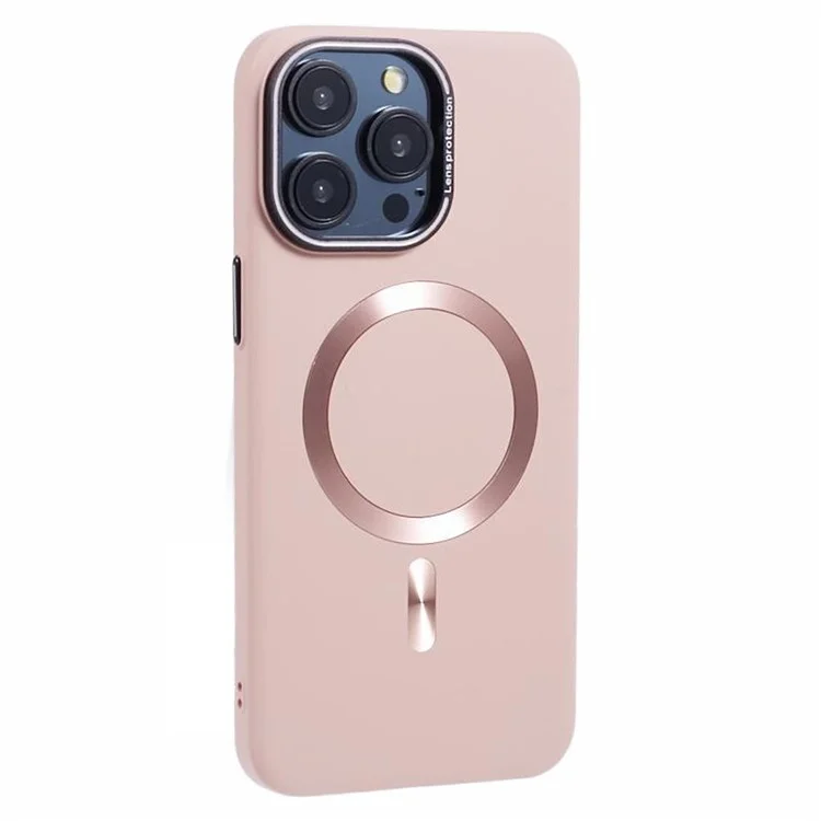MMKK-Serie für iPhone 14 Pro Handyhülle Rubberized Magnetic PC Cover kompatibel mit Magsafe - Pink