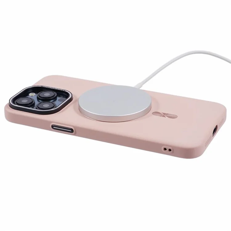 MMKK-Serie für iPhone 14 Pro Handyhülle Rubberized Magnetic PC Cover kompatibel mit Magsafe - Pink