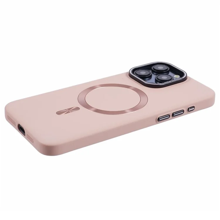 MMKK-Serie für iPhone 14 Pro Handyhülle Rubberized Magnetic PC Cover kompatibel mit Magsafe - Pink